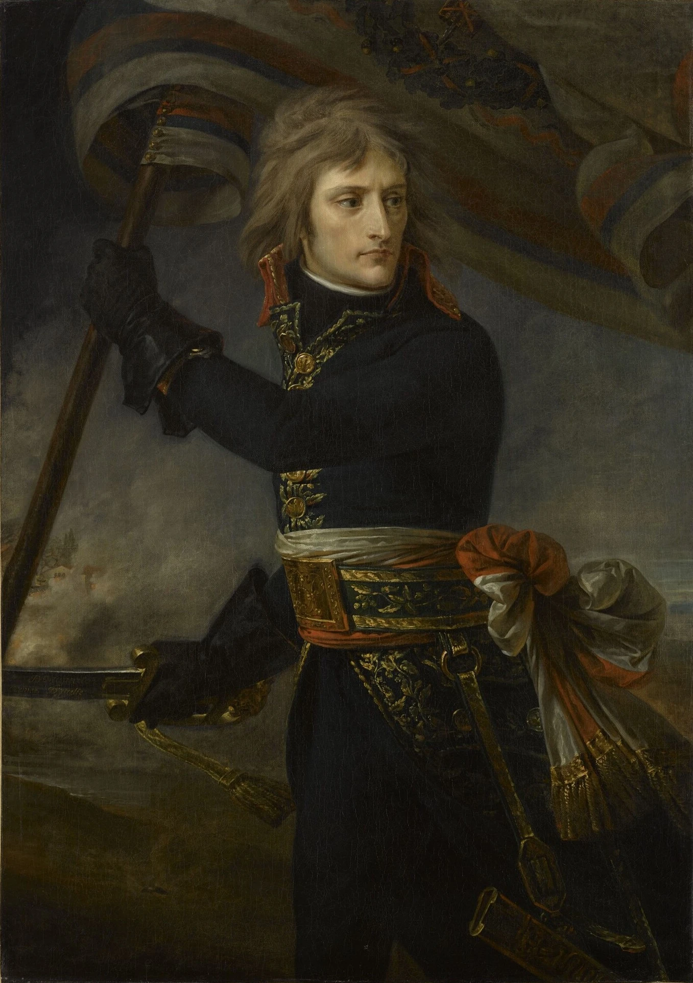 Bonaparte au Pont d'Arcole, soit un an après la Bataille de Marengo / Tableau Par Antoine-Jean Gros (1801)